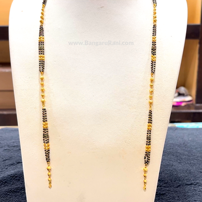CHANDANA Brothers 15.05gms Long Black Beads 22K Yellow Gold