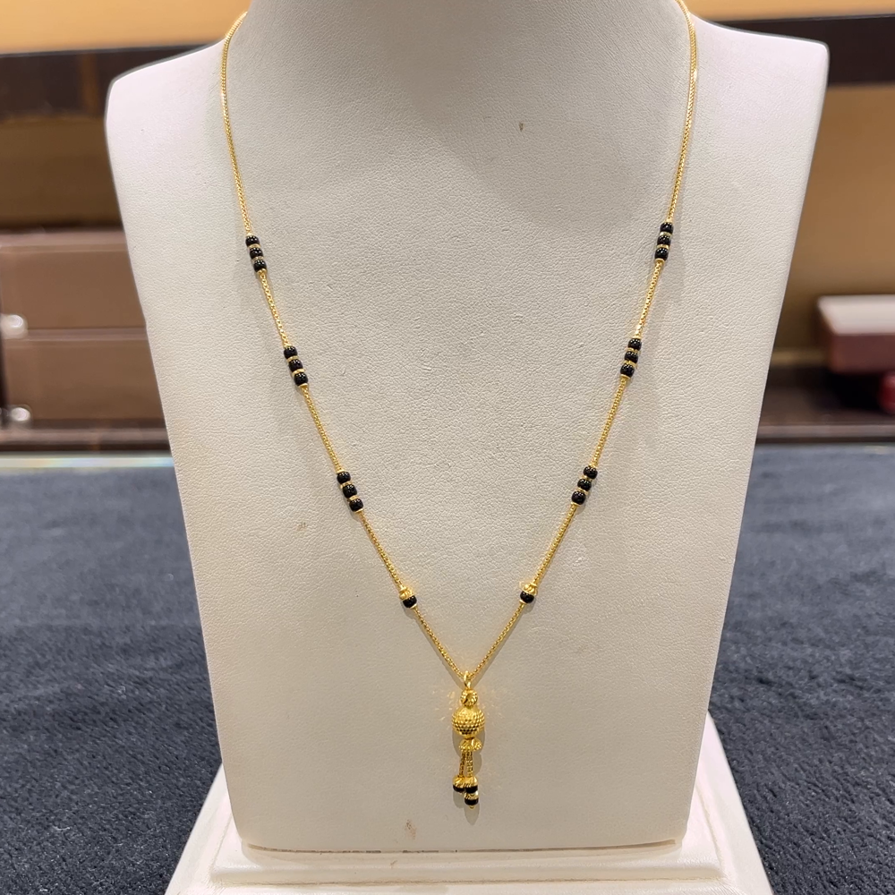 CHANDANA Brothers 5.33gms SHORT BLACK BEADS 22K Yellow Gold
