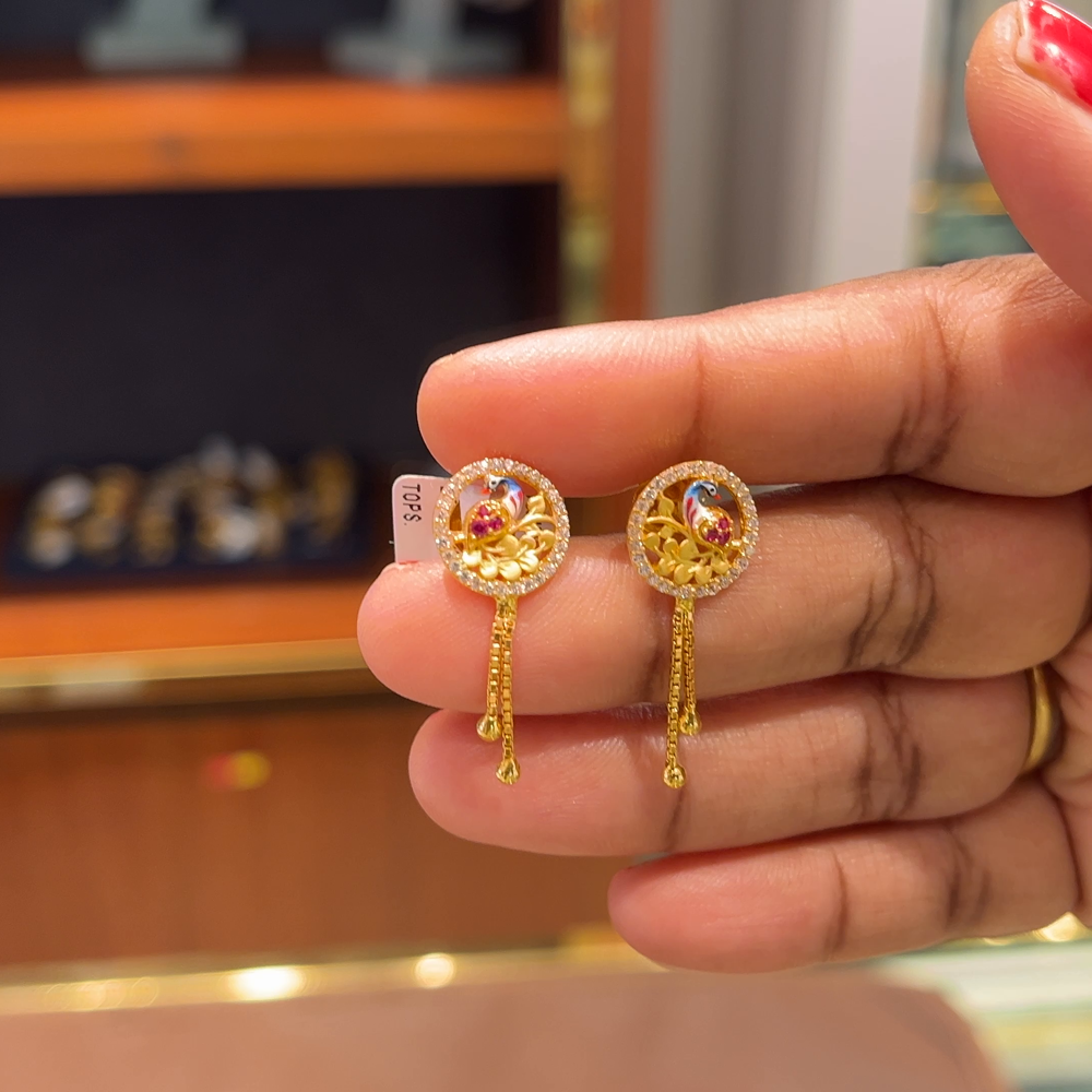 Anu Jewellers 2.948gms EARRINGS 22K Yellow Gold