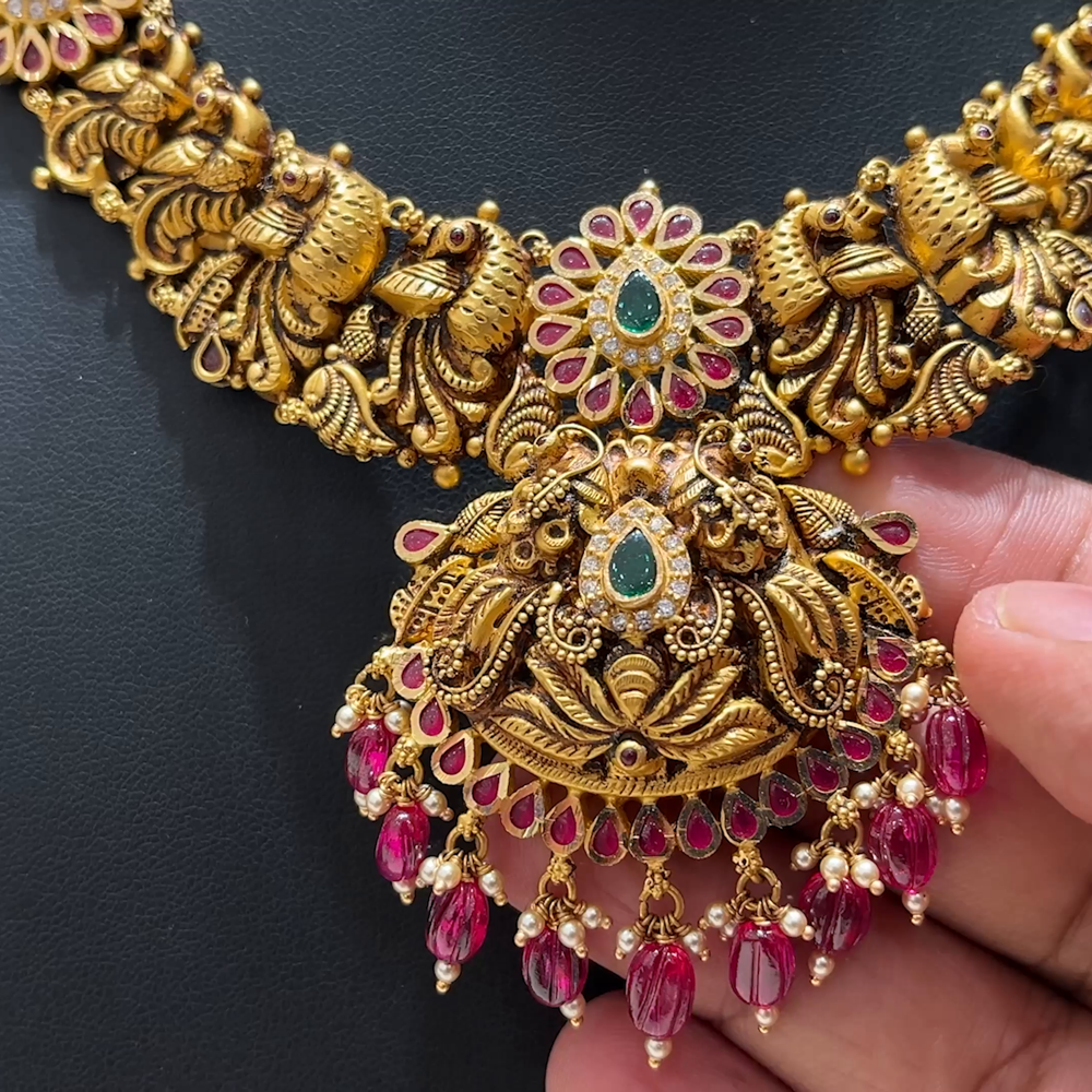 MUKUNDA JEWELLERS 43.086gms NECKLACE 22K Nakshi