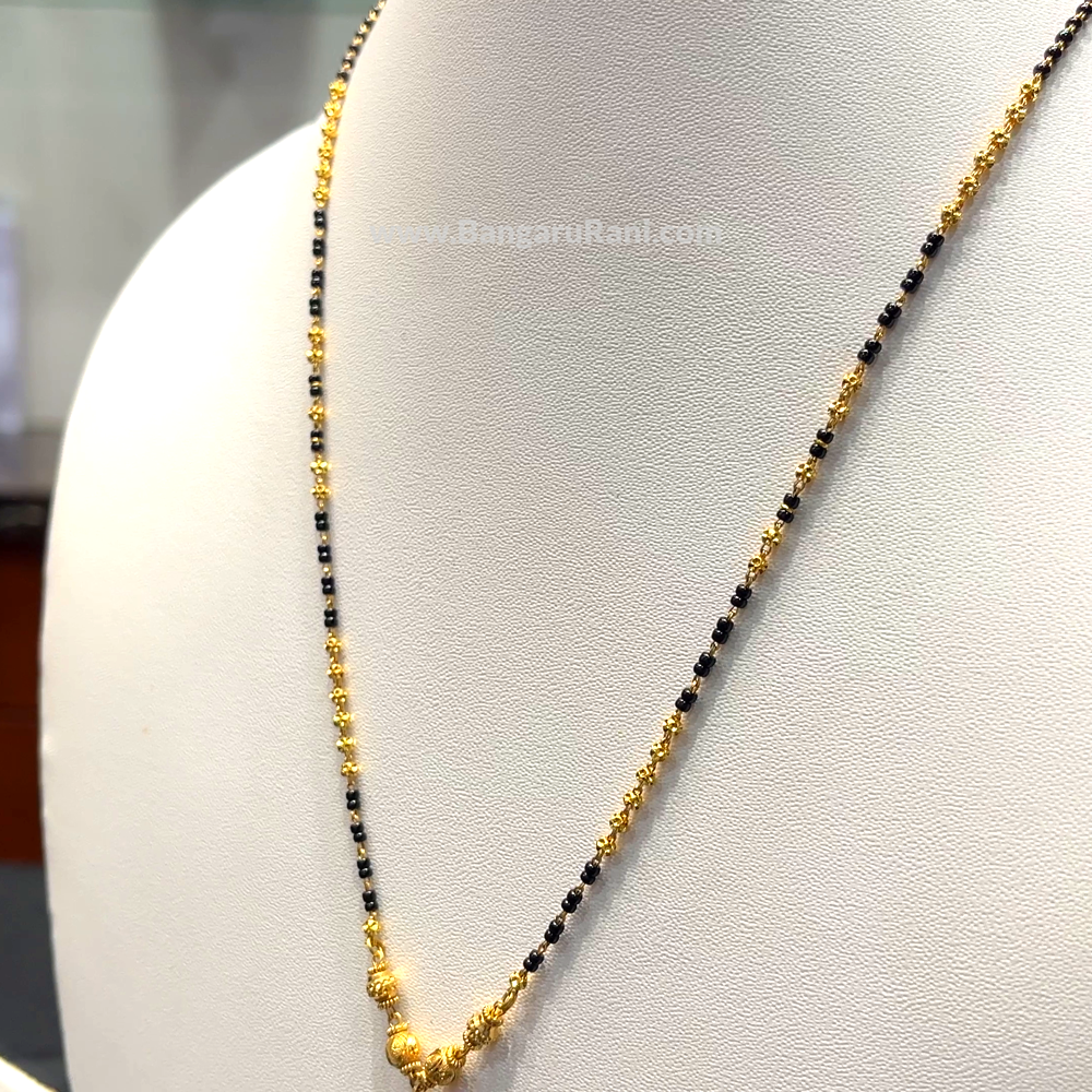 SRI RAM 7.546gms SHORT BLACK BEADS 22K Yellow Gold