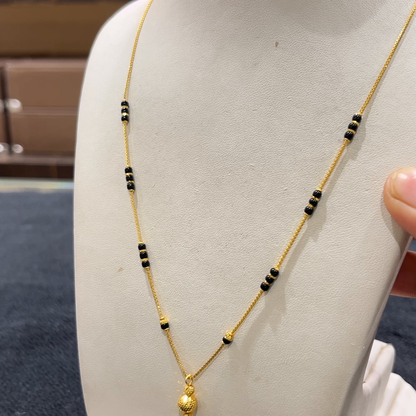 CHANDANA Brothers 5.33gms SHORT BLACK BEADS 22K Yellow Gold