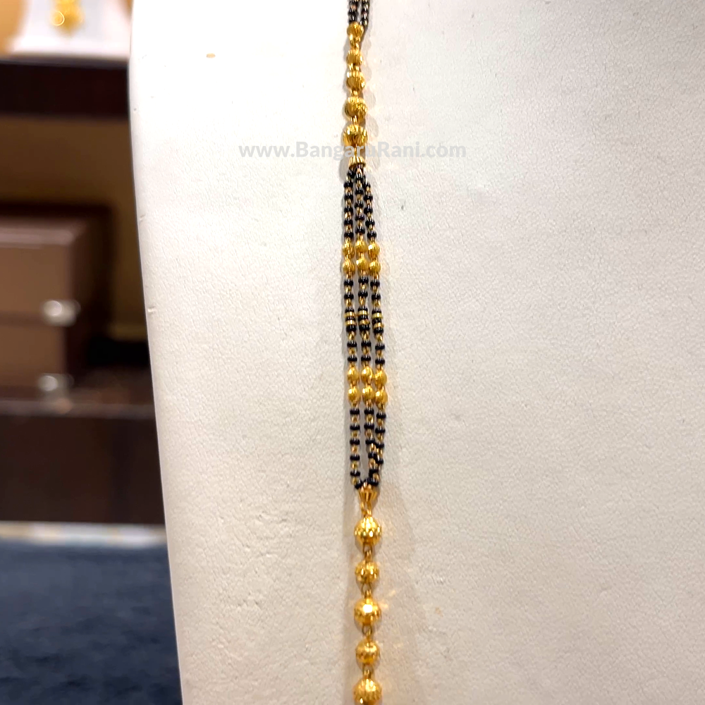 CHANDANA Brothers 15.05gms Long Black Beads 22K Yellow Gold