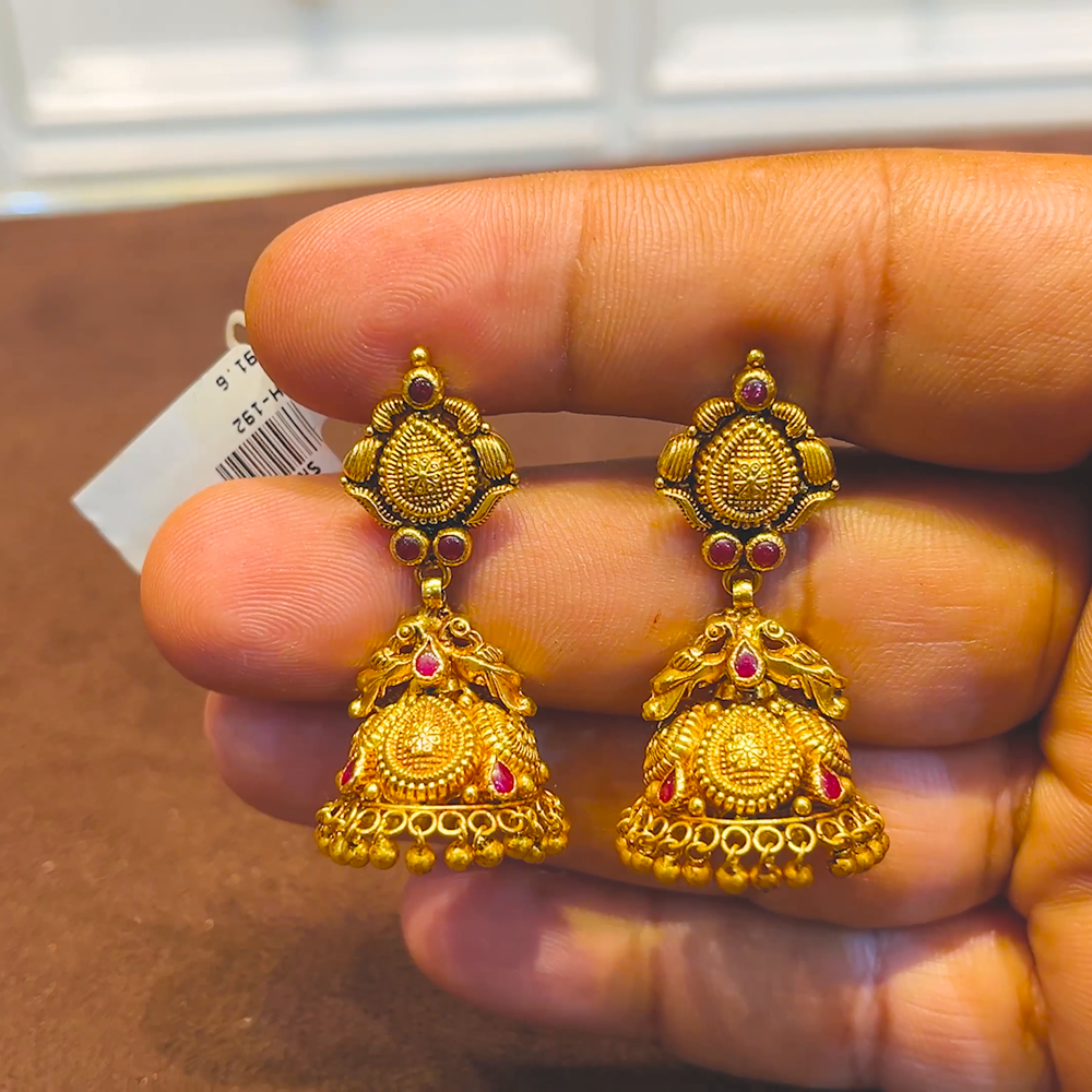 SRI RAM 9.84gms EARRINGS 22K Yellow Gold