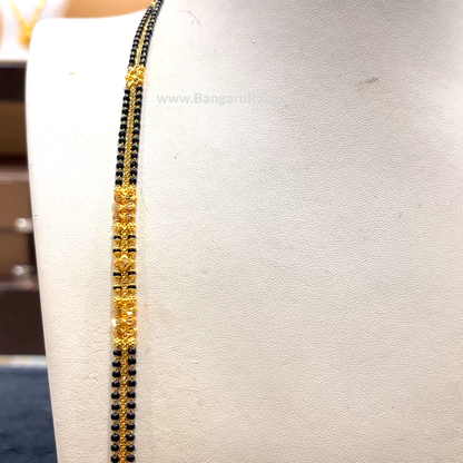 CHANDANA Brothers 20.39gms Long Black Beads 22K Yellow Gold