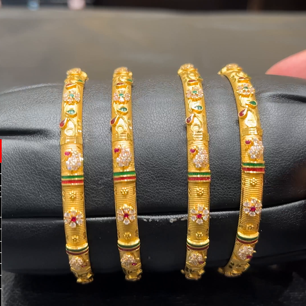 SOUTH INDIA 46.365gms BANGLES 22K Yellow Gold