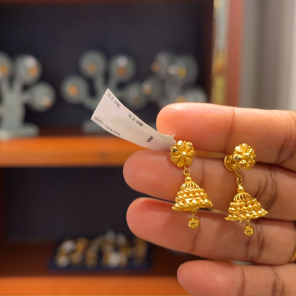 Anu Jewellers 3.958gms EARRINGS 22K Yellow Gold