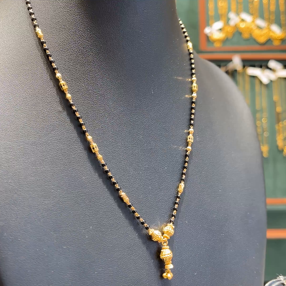 CMR 7.45gms SHORT BLACK BEADS 22K Yellow Gold BangaruRani