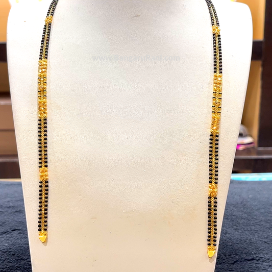 CHANDANA Brothers 20.39gms Long Black Beads 22K Yellow Gold