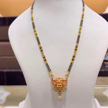 CHANDANA Brothers 11.95gms SHORT BLACK BEADS 22K Yellow Gold