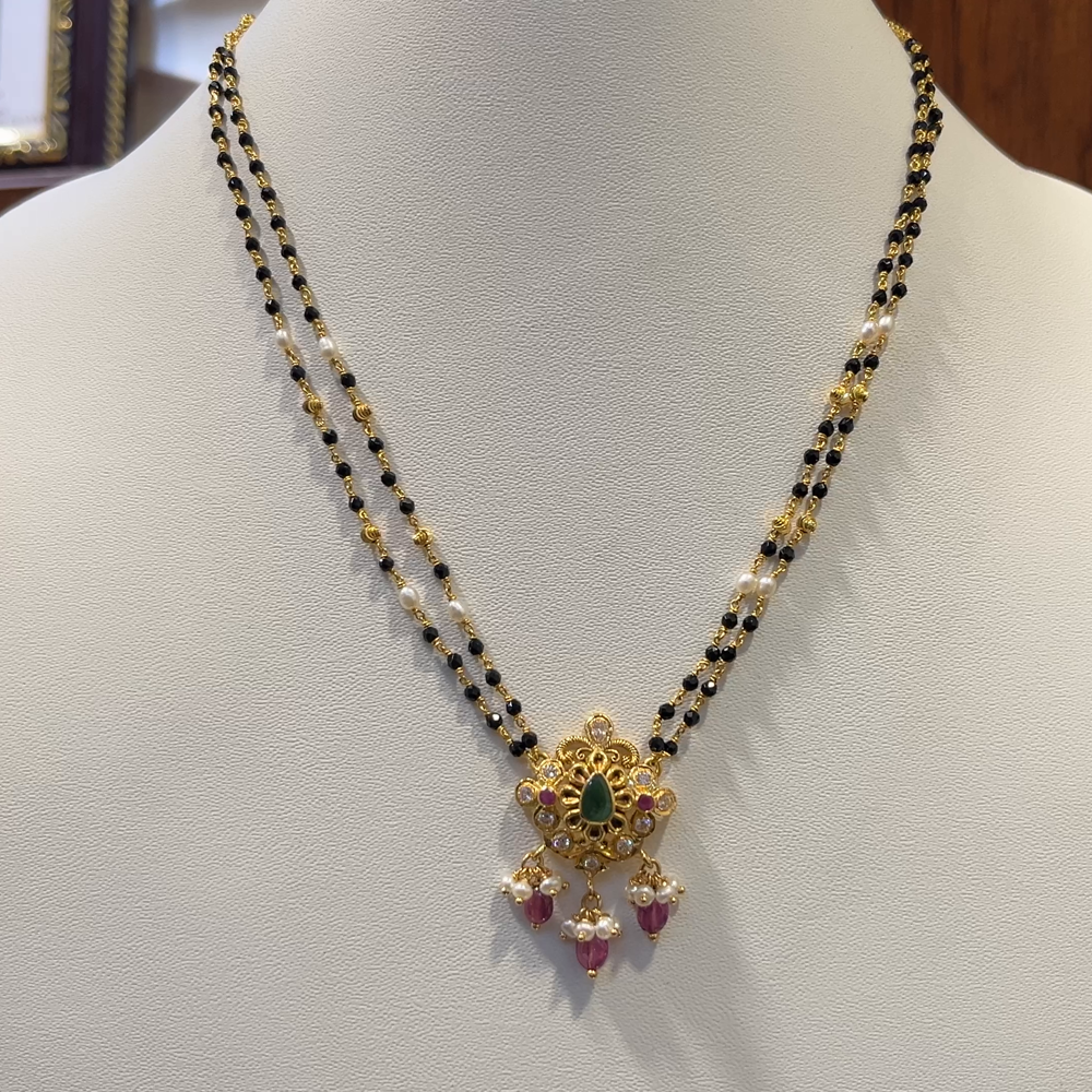 SRI RAM 10.196gms SHORT BLACK BEADS 22K Nakshi