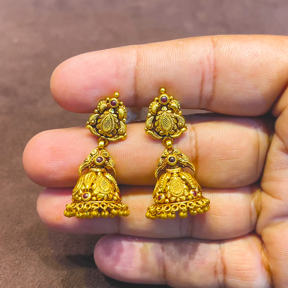 SRI RAM 9.35gms EARRINGS 22K Yellow Gold