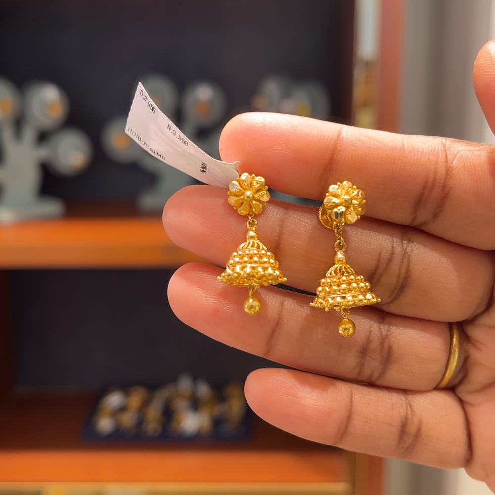 Anu Jewellers 3.958gms EARRINGS 22K Yellow Gold