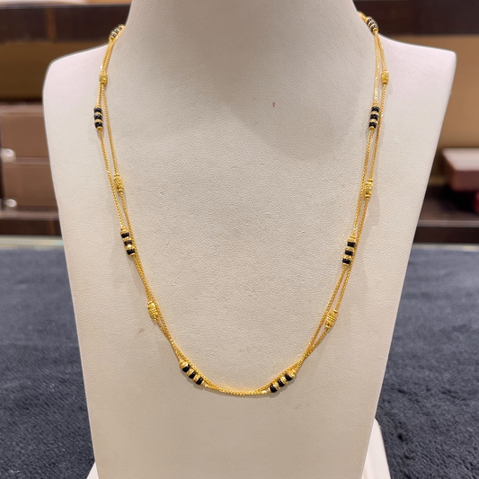 CHANDANA Brothers 9.87gms SHORT BLACK BEADS 22K Yellow Gold