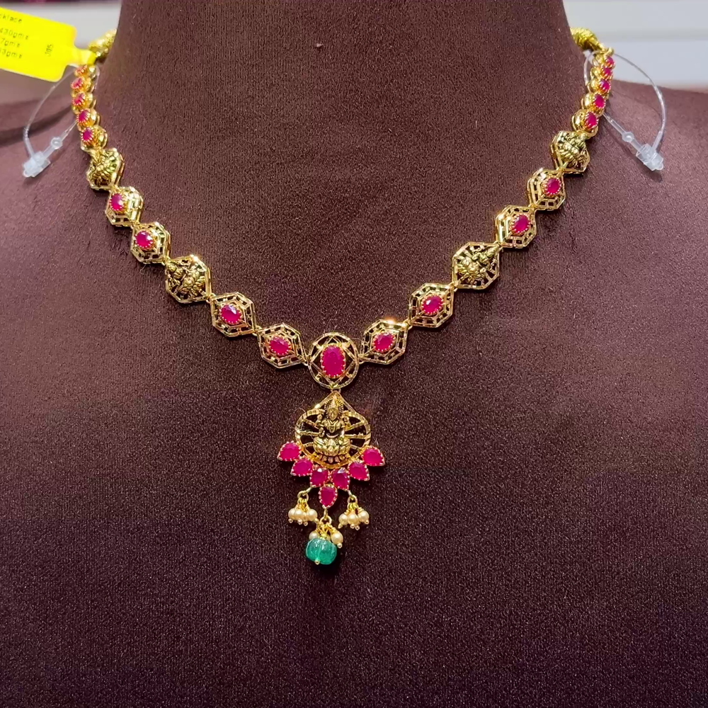 SwarnaKanchi 11.583gms NECKLACE 22K Yellow Gold