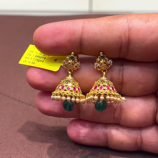 SwarnaKanchi 8.123gms EARRINGS 22K Yellow Gold