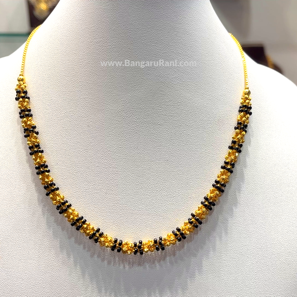 SRI RAM 14.962gms SHORT BLACK BEADS 22K Yellow Gold