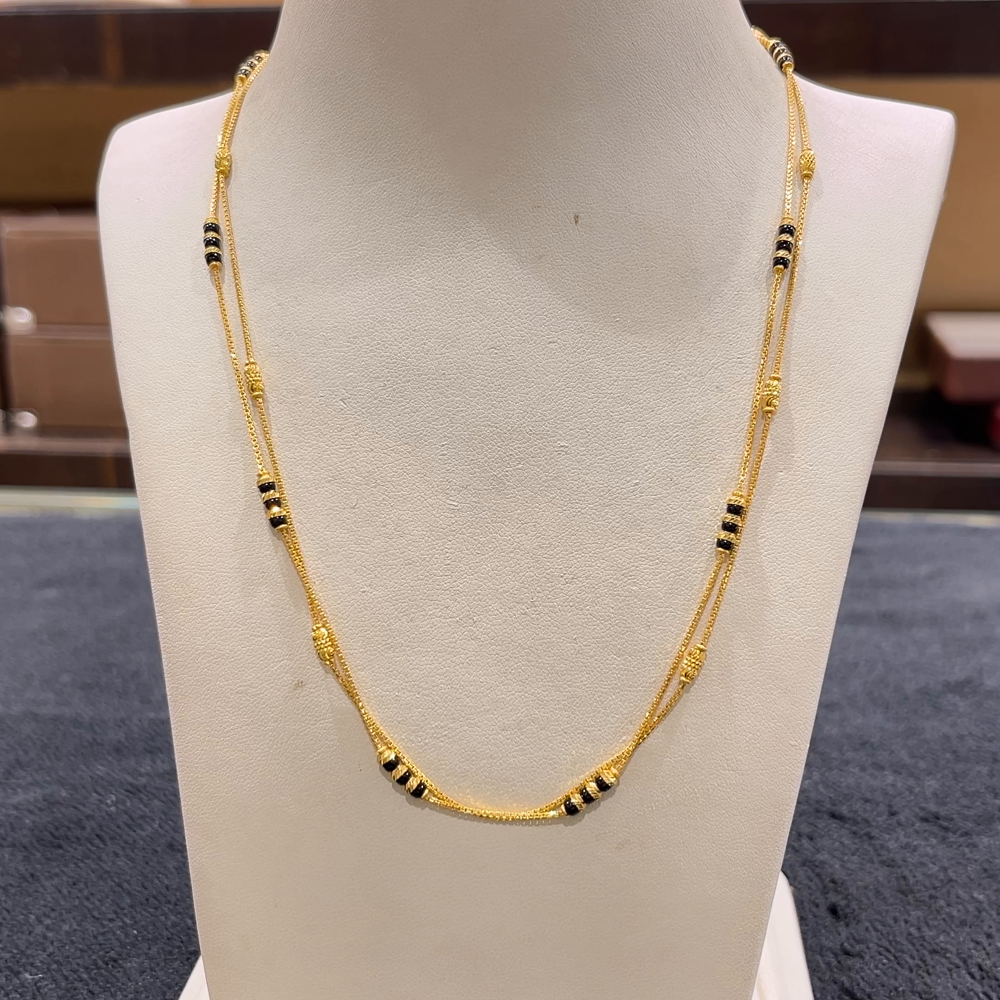 CHANDANA Brothers 9.87gms SHORT BLACK BEADS 22K Yellow Gold