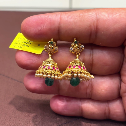 SwarnaKanchi 8.123gms EARRINGS 22K Yellow Gold