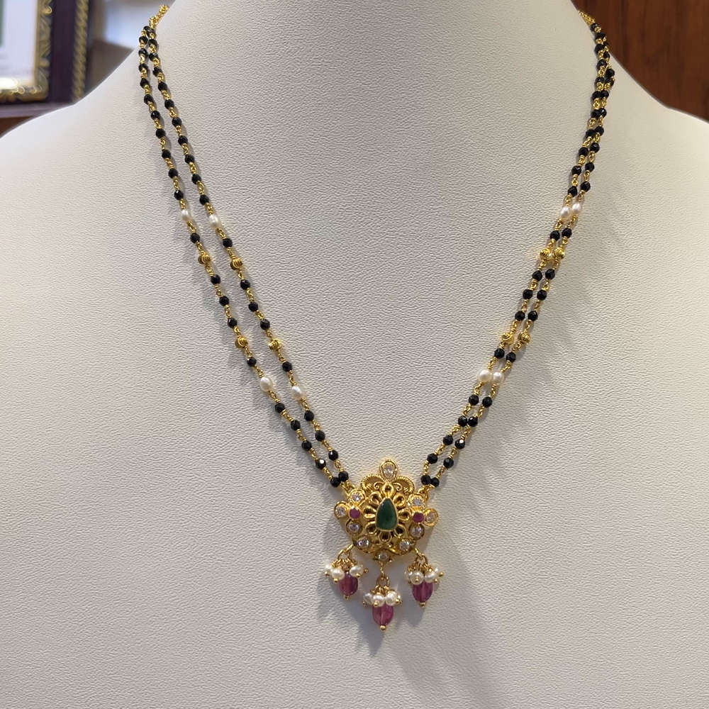 SRI RAM 10.196gms SHORT BLACK BEADS 22K Nakshi