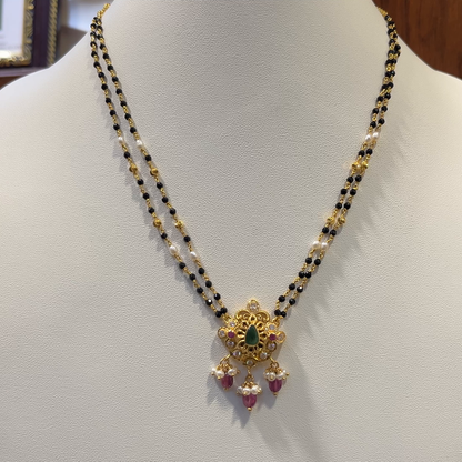 SRI RAM 10.196gms SHORT BLACK BEADS 22K Nakshi