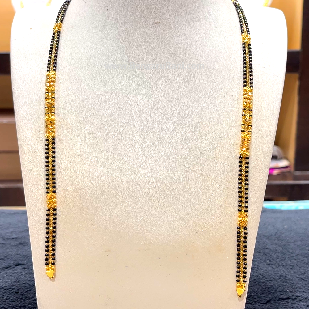 CHANDANA Brothers 20.39gms Long Black Beads 22K Yellow Gold