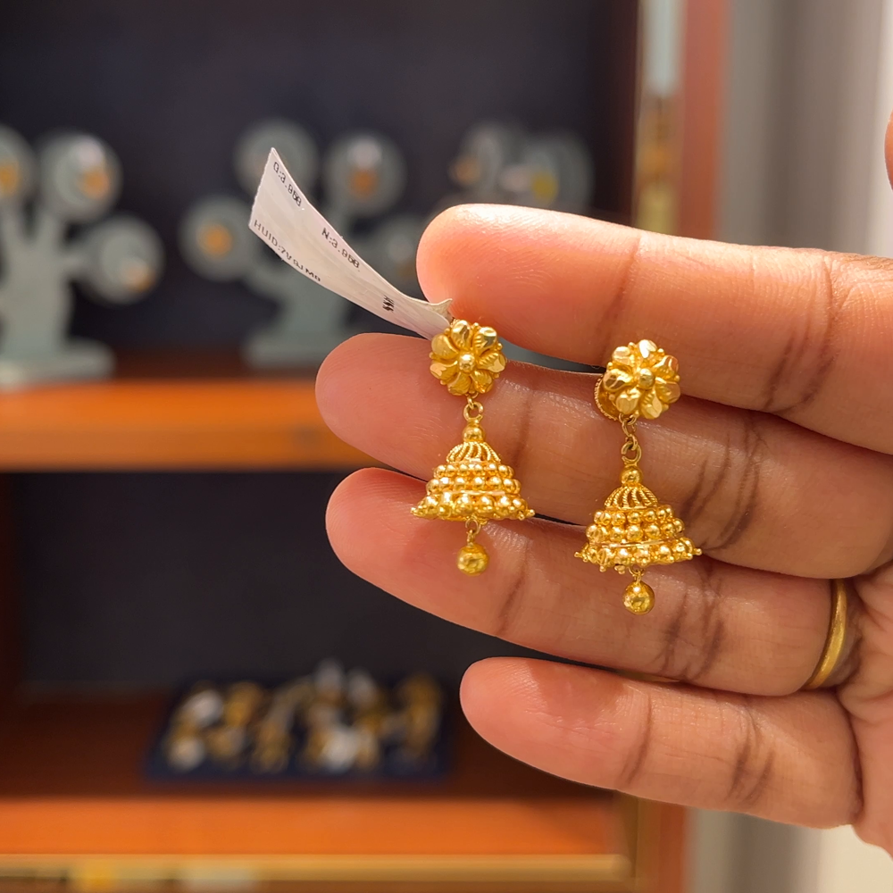 Anu Jewellers 3.958gms EARRINGS 22K Yellow Gold