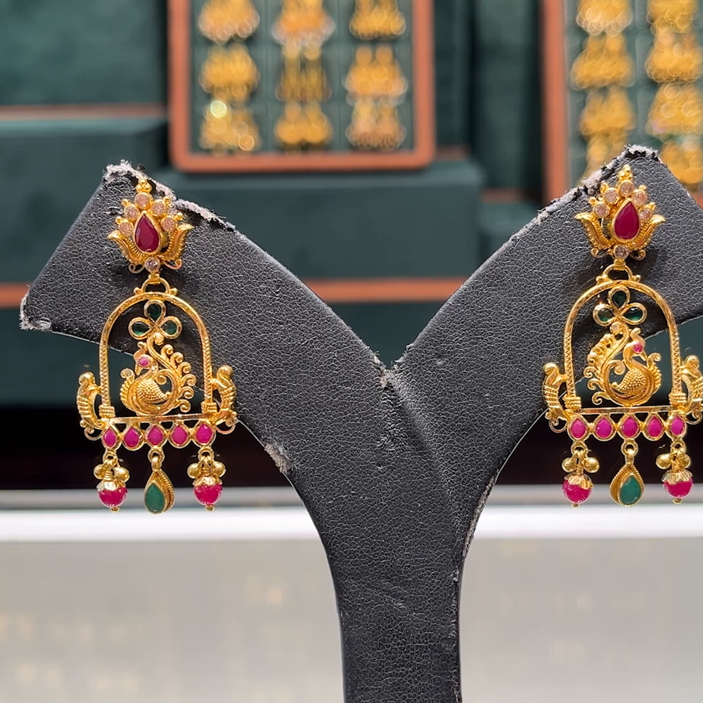 CMR 9.87gms EARRINGS 22K Antique