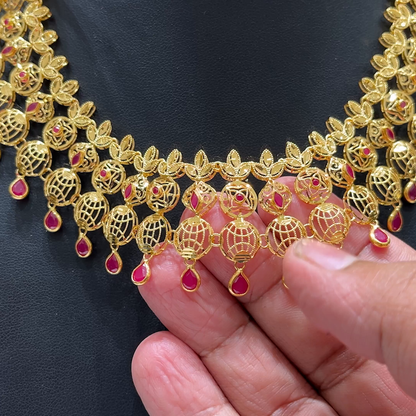 MUKUNDA JEWELLERS 30.9gms NECKLACE 22K Nakshi