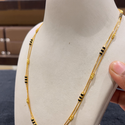 CHANDANA Brothers 9.87gms SHORT BLACK BEADS 22K Yellow Gold