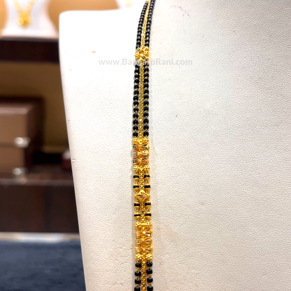 CHANDANA Brothers 20.39gms Long Black Beads 22K Yellow Gold