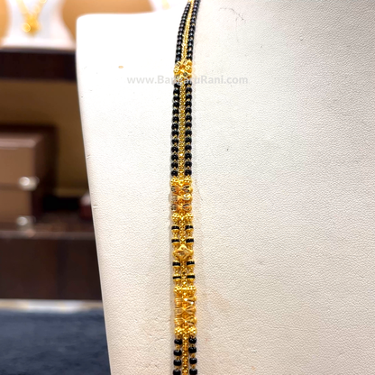 CHANDANA Brothers 20.39gms Long Black Beads 22K Yellow Gold