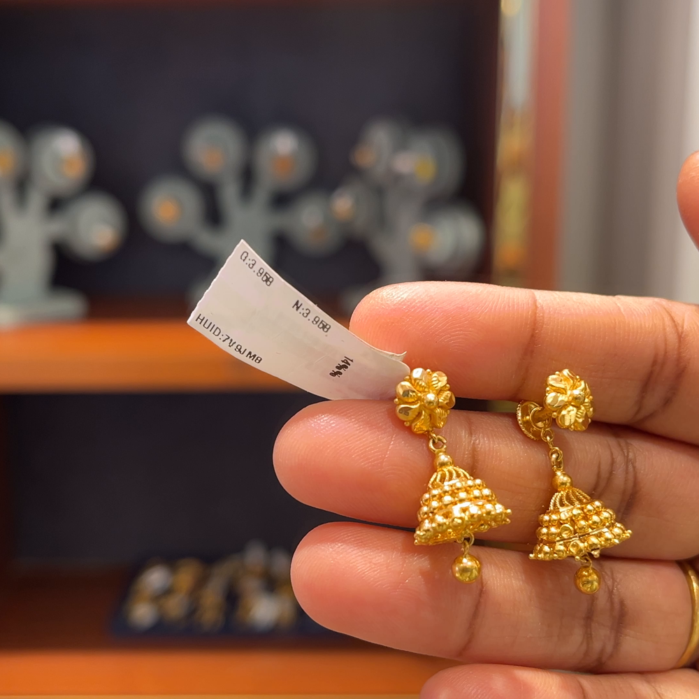 Anu Jewellers 3.958gms EARRINGS 22K Yellow Gold