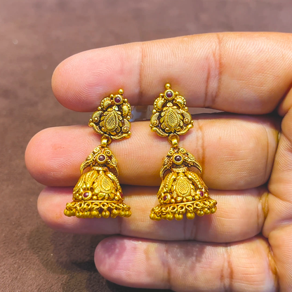 SRI RAM 9.35gms EARRINGS 22K Yellow Gold