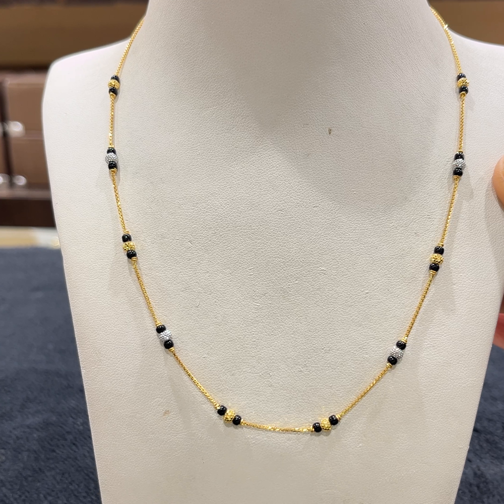 CHANDANA Brothers 4.93gms SHORT BLACK BEADS 22K Yellow Gold