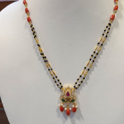 SRI RAM 11.192gms SHORT BLACK BEADS 22K Nakshi