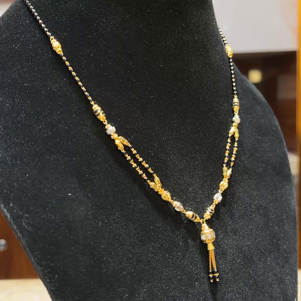 MUKUNDA JEWELLERS 10.66gms SHORT BLACK BEADS 22K Yellow Gold