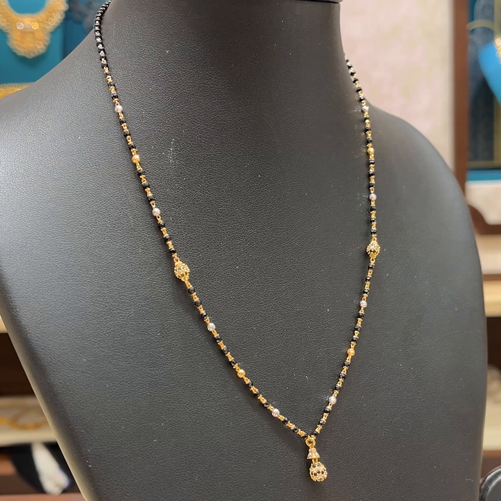 Chennai Shopping Mall 5.91gms SHORT BLACK BEADS 22K Yellow Gold