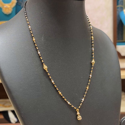 Chennai Shopping Mall 5.91gms SHORT BLACK BEADS 22K Yellow Gold