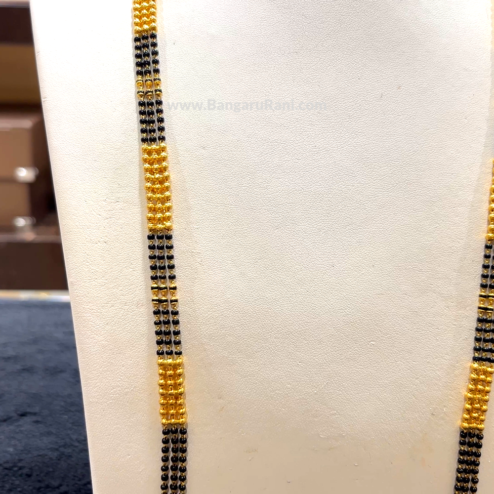 CHANDANA Brothers 22.85gms Long Black Beads 22K Yellow Gold