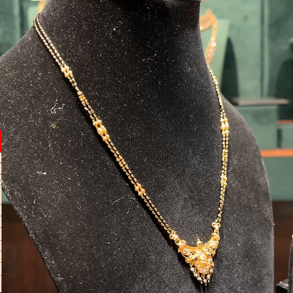 CMR 9.712gms SHORT BLACK BEADS 22K Yellow Gold