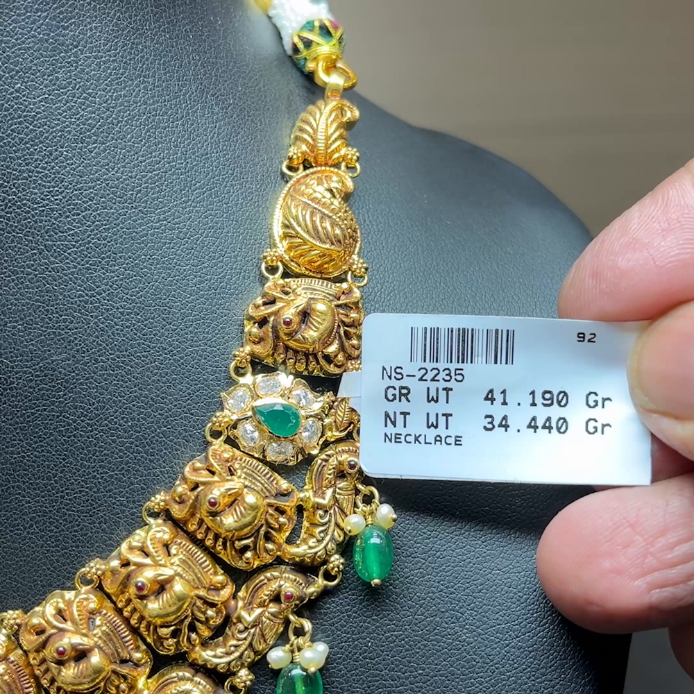 Chennai Shopping Mall 34.44gms NECKLACE 22K Antique