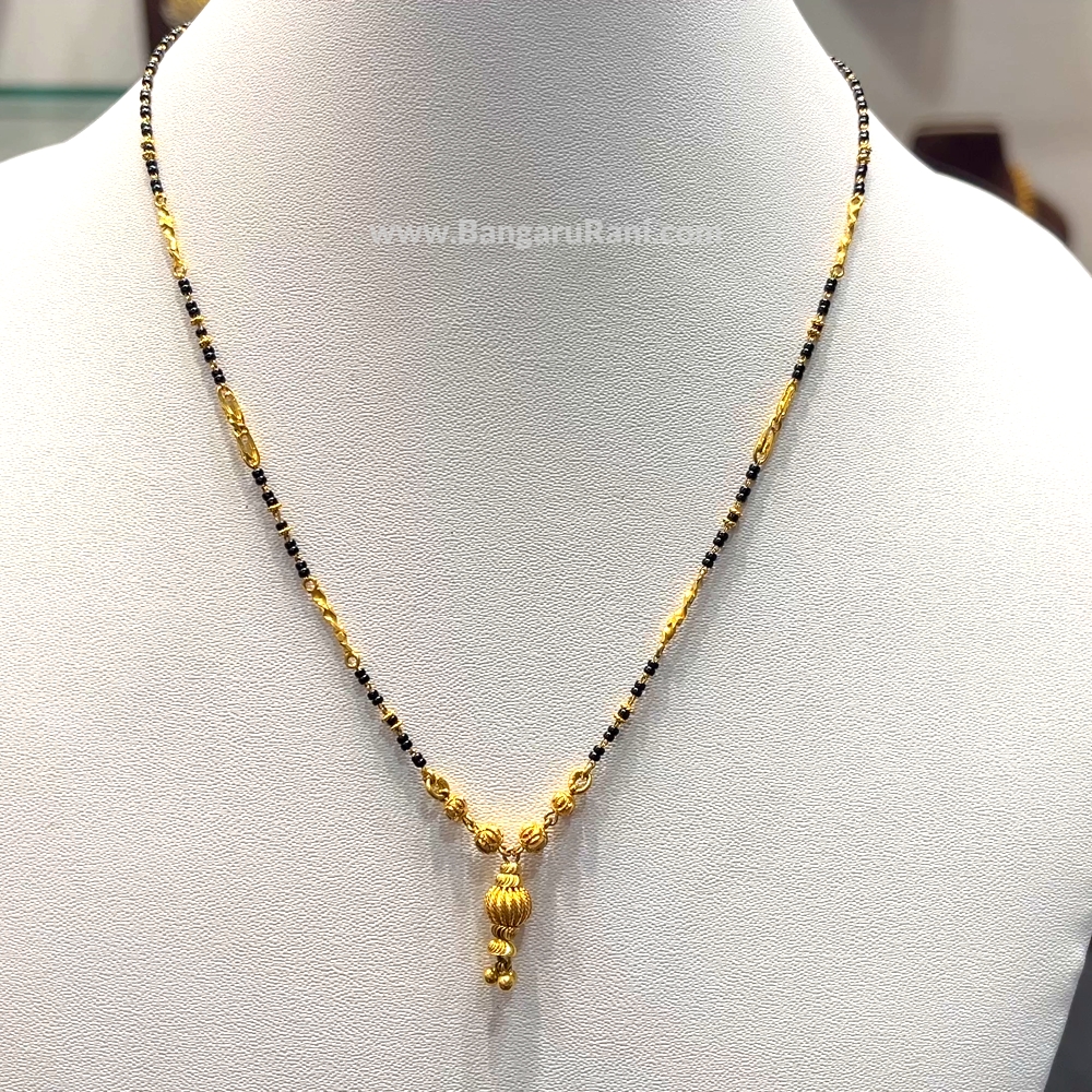 SRI RAM 6.204gms SHORT BLACK BEADS 22K Yellow Gold