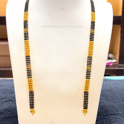 CHANDANA Brothers 22.85gms Long Black Beads 22K Yellow Gold