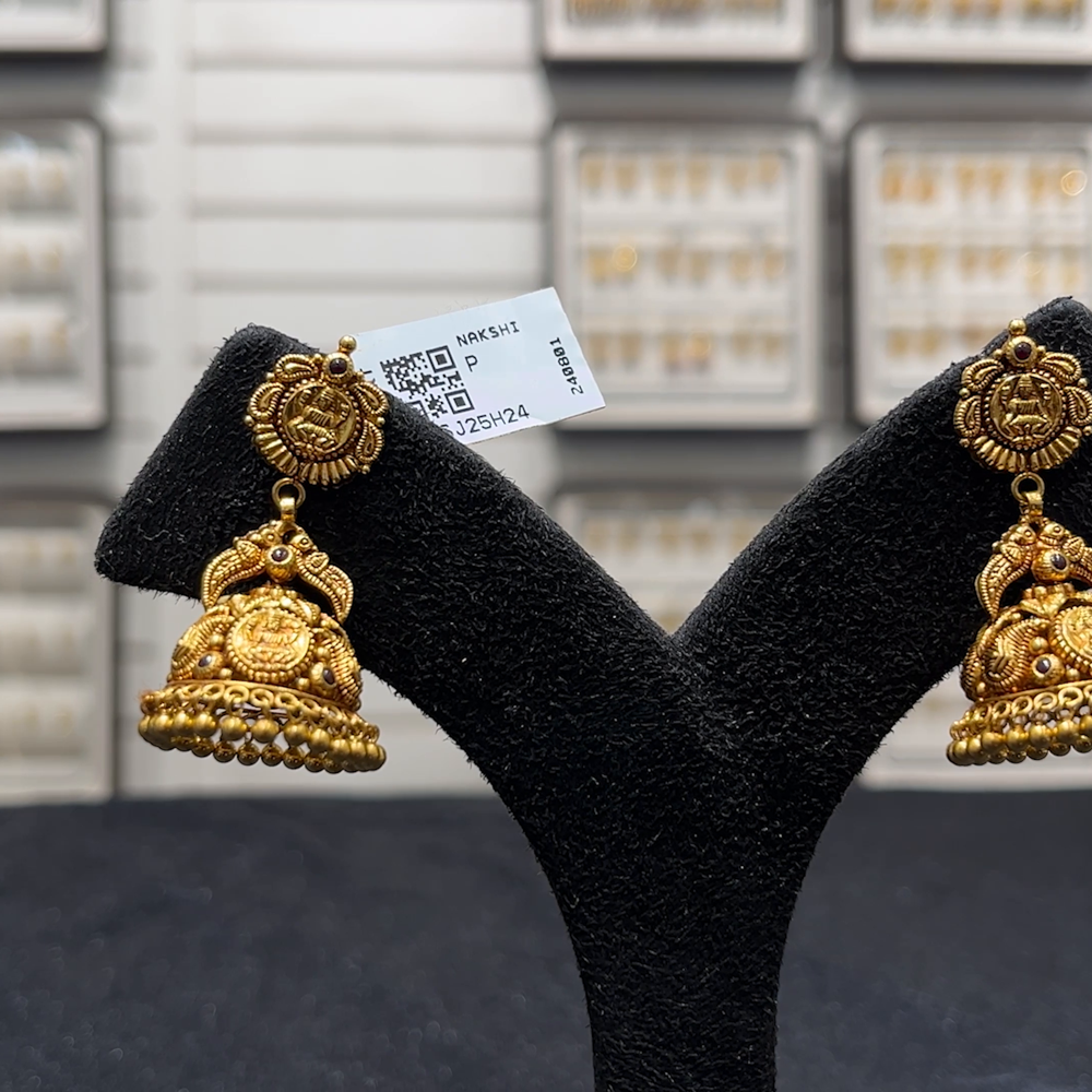 SOUTH INDIA 10.257gms EARRINGS 22K Yellow Gold