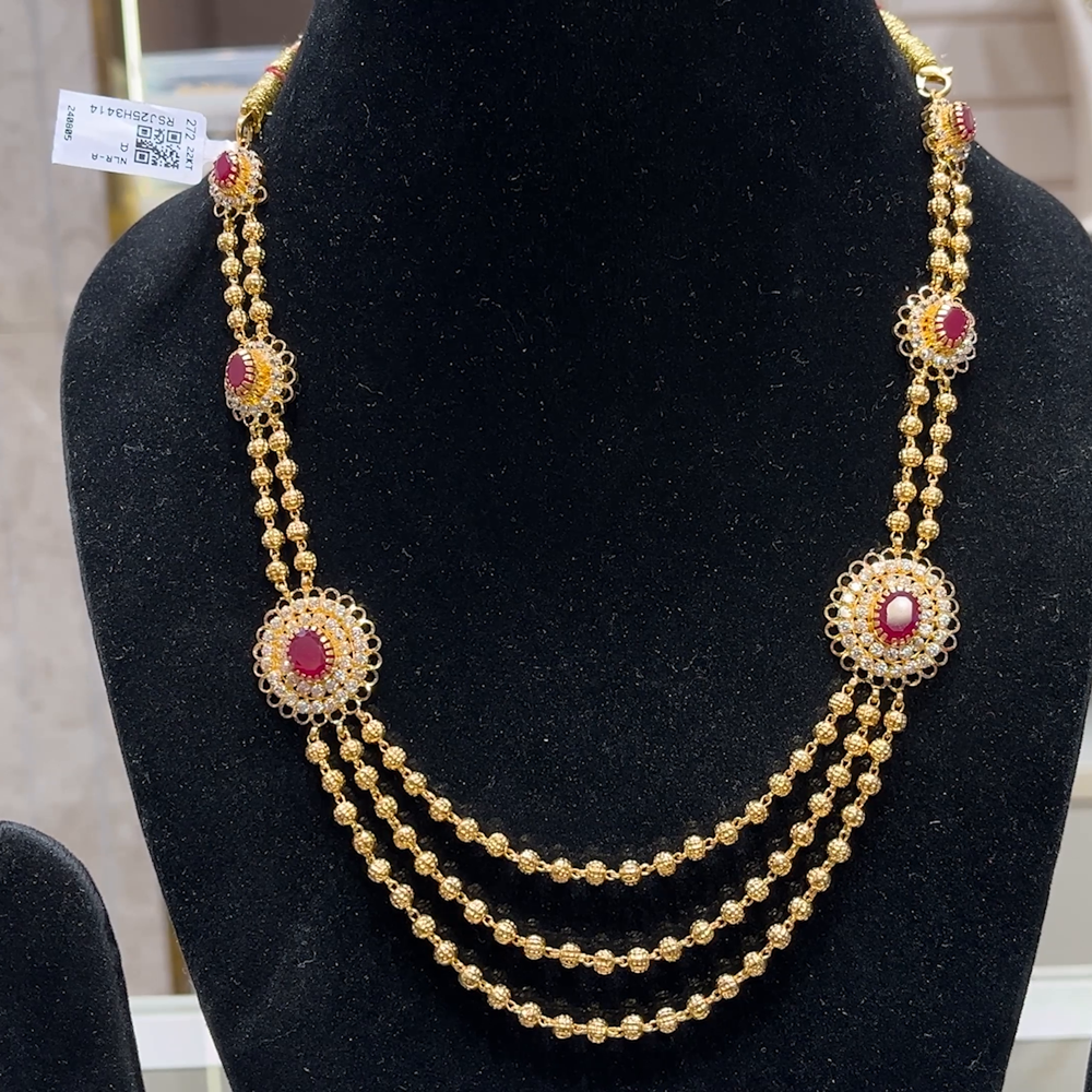 SOUTH INDIA 26.077gms NECKLACE 22K Yellow Gold