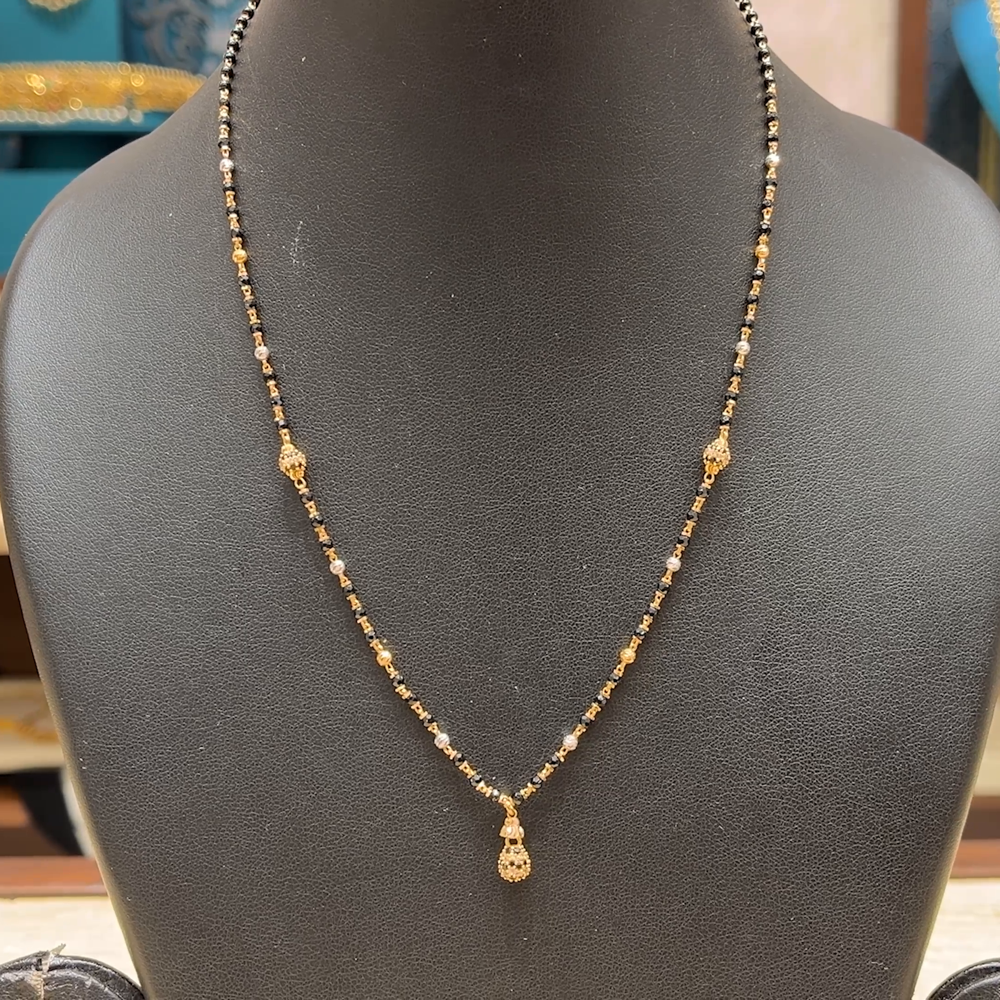 Chennai Shopping Mall 5.91gms SHORT BLACK BEADS 22K Yellow Gold