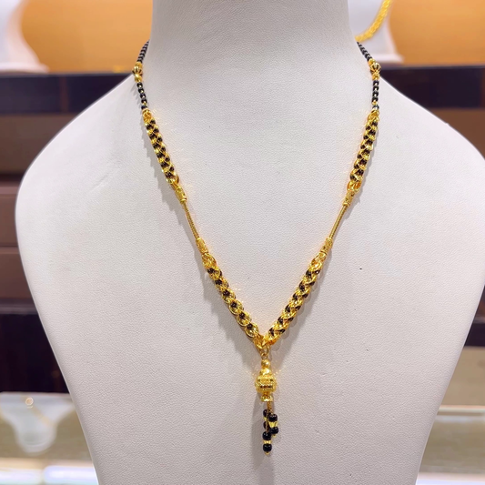 CHANDANA Brothers 12.19gms SHORT BLACK BEADS 22K Yellow Gold