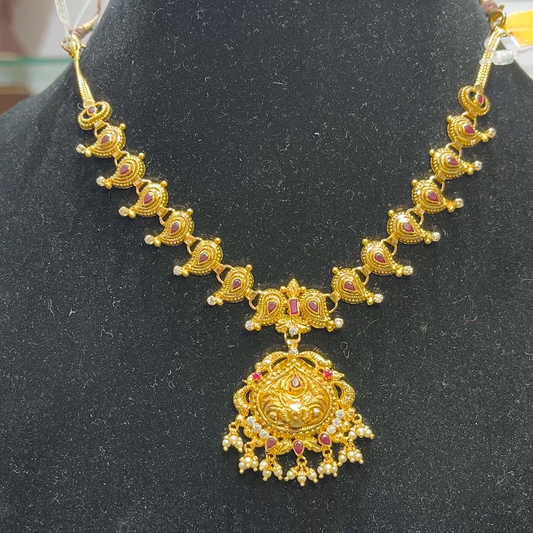 SwarnaKanchi 12.343gms NECKLACE 22K Yellow Gold