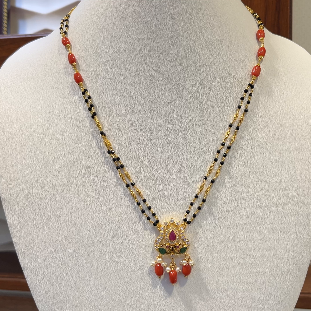 SRI RAM 11.192gms SHORT BLACK BEADS 22K Nakshi